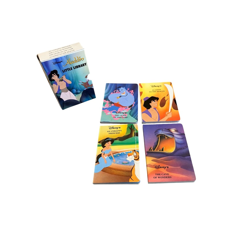 Vintage 1992 Disney's Aladdin Little Library Board Book Collection, Set of 4
